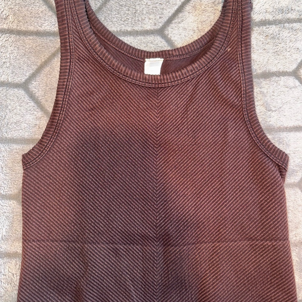 Nikibiki Chocolate Brown Ribbed Tank Top